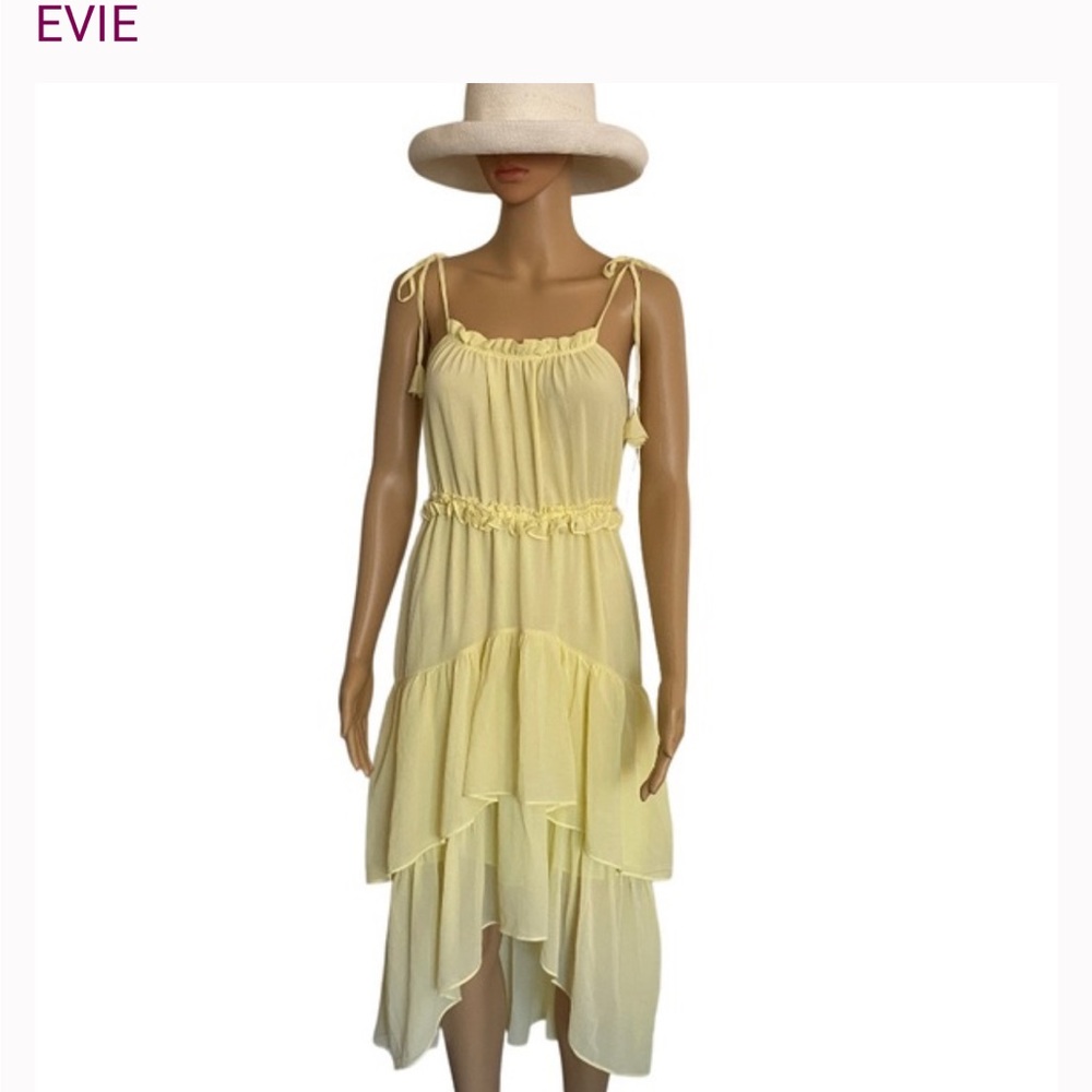 EVIE Chiffon Spaghetti Straps Ruffled Layers Dress